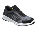 Preview: The shoe is similar to a sneaker, with a black upper part made of flexible knitted material and a sturdy, white sole. It has a sporty shape and laces.