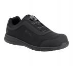Preview: The shoe is black and has a sporty design. The surface is made of stretchable material with a texture. It has a lacing with a twist lock and a non-slip sole.