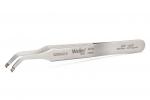 Preview: The image shows a straight stainless steel tweezer with slightly curved ends. It is labeled 