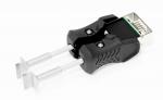 Preview: The image shows a black tool with two long, thin metal arms and a connector at one end. It has ergonomic handles and is likely used for inserting or removing electronic components.
