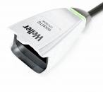 Preview: The image displays a technical plug with a metallic shiny surface and a black plastic part. It is attached to a long cable and features a green LED light.