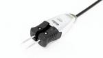 Preview: Das Bild zeigt einen elektrischen Stecker mit zwei metallischen Kontakten. Der Stecker hat eine graue und schwarze Hülle und ein Kabel, das nach rechts verläuft.