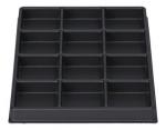 Preview: The image shows a black baking tray with 15 rectangular compartments. It has a flat rim and the compartments are evenly arranged, ideal for muffins or snacks.