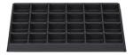 Preview: The image shows a black plastic mold with 24 rectangular indentations, arranged in multiple rows and columns. This mold could be used for baking or storage.