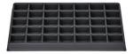Preview: The image shows a dark, rectangular shape with several small, square indentations. These are arranged in uniform rows and columns, totaling 36 compartments.