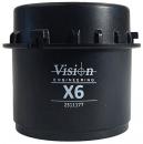 Preview: The image shows a black, cylindrical container with a smooth surface. On the front, the words 