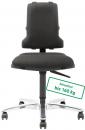 Preview: The image shows a black office chair with a high back and a wide seat. The chair is mounted on a chrome base with five casters. A label indicates a load capacity of up to 160 kg.