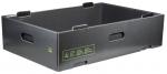 Preview: The image shows a black cardboard box with open handles on both long sides. The edge is rounded, and there is a labeled area on the front.