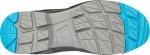 Preview: The image shows the sole of a sports shoe. It has a gray rubber pattern with deep grooves and blue accents. The sole is durable and provides good traction.