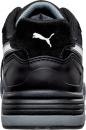 Preview: The image shows the back of a black sports shoe with gray and white accents. The sole is sturdy, and the upper is made from a combination of leather and textile.