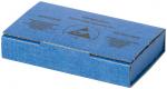 Preview: The image shows a rectangular, blue cardboard box with a matte surface. In the center, there is a symbolic triangle depicted, surrounded by text. The box has a simple, functional shape.