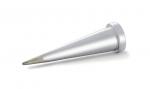 Preview: The image displays a silver metallic object in a conical shape. It has a pointed, narrow tip and a wider, flat base. The object could be a pen or a tool.