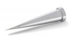 Preview: The image shows a sharp metal pin with a wide, flat end. The shape resembles a cone that tapers towards the top. The surface is shiny and silver-colored.