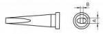 Preview: The image shows a technical drawing of a conical object. It has an elongated shape with a narrow tip and a broad end. On the right, dimensions for A and B are visible.
