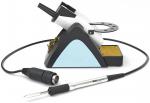 Preview: The image displays a soldering station with a silver soldering iron, a stand, and a yellow sponge. A cable connects the soldering iron to the station.