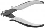 Preview: The image displays a special pair of pliers with gray rubber handles and a black metal blade. The pliers have a curved shape and a screw mechanism in the center.