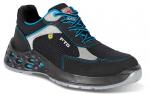 Preview: The shoe is sporty with a black upper and blue accents. It features a lightly padded design, a grippy sole, and laces that provide stability.