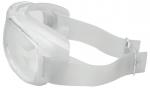Preview: The image shows a transparent safety goggle with a wide, elastic band. The lenses are large and rounded to cover the face well. Ideal for eye protection.