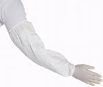 Preview: The image shows a white sleeve made of a light, crinkly material. The sleeve features an elastic band at the upper arm and ends in a narrow, open hem.