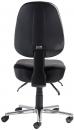 Preview: The image shows a black office chair with a high backrest. The chair has wheels and an adjustable seat height. The base is made of shiny metal and has five caster wheels.