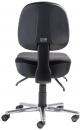 Preview: The image shows a black office chair with a padded seat. It has a high backrest, adjustable height, and casters on the bottom for easy movement.