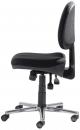 Preview: The chair is swivel with a padded black seat and a backrest. It has an adjustable height and five casters for mobility on smooth floors.