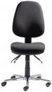 Preview: The chair is ergonomically shaped, with a high back and a wide seat. It is black with a sturdy metal base and movable casters for mobility.