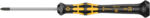 Preview: The image shows a screwdriver with a long, pointed metal head and an ergonomic handle. The handle is black with yellow accents and features non-slip areas for better grip.