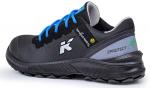 Preview: The shoe is a sporty, black sneaker with blue shoelaces. It has a textured surface and a non-slip sole. On the side, it says 