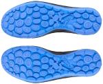 Preview: The image shows the sole of shoes with a blue rubber sole. The surface is equipped with various oval and round protrusions that provide good grip.