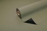 Preview: The image displays a roll of olive green paper, partially unrolled. The surface is matte shimmering, and the underside is black. The background is uniform and harmonious.