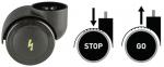 Preview: The image shows a black control unit with a lightning bolt symbol. Next to it are two symbols: a stop sign with a downward arrow and a go sign with an upward arrow.