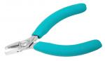 Preview: The image shows a pair of pliers with metal jaws and ergonomic, turquoise handles. The pliers have a shorter, compact head, ideal for precision work.