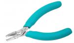 Preview: The image shows a pair of pliers. It has metallic blades and green, non-slip handles. The pliers are designed for precise tasks, such as in crafts or jewelry making.