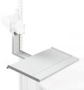 Preview: The image shows a swiveling tabletop attached to a vertical support. The top is rectangular and made of lightweight metal. It provides space for storage or work.