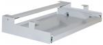Preview: The image shows a flat, rectangular metal shelf. It is silver-colored and has mounting elements on the sides. The shelf appears sturdy and is designed for use in furniture.