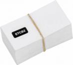 Preview: The image shows a stack of white cards held together by a rubber band. One card bears the black label 