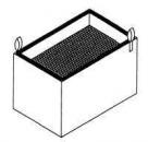 Preview: The image shows a rectangular container with a mesh surface and two side handles. The container is likely intended for storing or filtering materials.