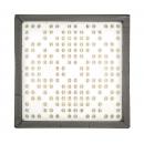 Preview: The image displays a square area with many small, round openings in a uniform pattern. The frame is dark and accentuates the white surface.