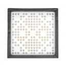 Preview: The image displays a square area with a black border. In the center, there are many small, uniform holes arranged in various patterns. It appears structured and symmetrical.