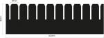 Preview: The image displays a black, jagged edge with horizontal dimensions of 253 mm and a height of 80 mm. The teeth are evenly spaced and 20 mm high.