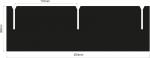 Preview: The image shows a black, rectangular area measuring 253 mm wide and 80 mm high. At the top edge, there are two notches each 110 mm wide.