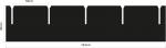 Preview: The image displays a black, rectangular shape with a height of 86 mm and a width of 359 mm. Along the upper edge, there are uniform, recessed notches.