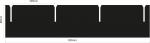 Preview: The image displays a black, rectangular area with three even notches on the upper edge. The dimensions are provided on the sides: 360 mm in width and 90 mm in height.