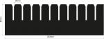 Preview: The image displays a black matrix with several spikes. It is 253 mm long, 80 mm high, and has a spike height of 20 mm. The spikes are evenly arranged.