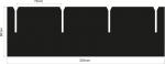 Preview: The image shows a black, flat shape with wavy cutouts at the top. The dimensions are 253 mm in width, 80 mm in height, and the cutouts are 72 mm high.