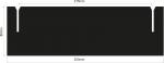 Preview: The image displays a black, rectangular shape measuring 253 mm in width and 80 mm in height. There are two notches along the top side.