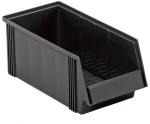 Preview: The image shows a rectangular, black storage box with a slanted front edge. It has smooth side walls and a textured interior. Ideal for organizing smaller items.