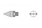 Preview: The image displays a technical drawing of an object from two perspectives: from the side with a conical shape and from above in an oval shape. It is rendered in neutral gray tones.