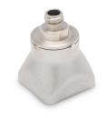 Preview: The image displays a silver-colored lamp base with a square base and a threaded top. The surface is smooth, and the body is slightly curved.
